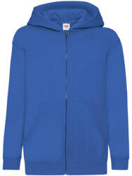 Fruit of the Loom Gyerek Pulóver Kapucnis Hosszú ujjú Fruit of the Loom Classic Hooded Sweat Jacket Kids - 128 (7-8), Király kék