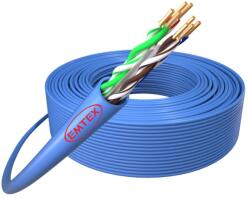 Emtex Cablu U/UTP CAT6 Cupru Emtex EMT-UTP6-24AWG-LSZH-DCA, manta LSZH, 24 AWG, Fluke Pass, albastru, rola 305 m (EMT-UTP6-24AWG-LSZH-DCA)