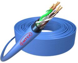 Emtex Cablu F/UTP CAT6 Cupru Emtex EMT-FTP6-23AWG. 1-LSZH-DCA, manta LSZH, 24 AWG/1, Fluke Pass, albastru, tambur 305 m (EMT-FTP6-23AWG.1-LSZH-DCA)