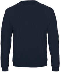 B&C Collection Férfi Felső hosszú ujjú B&C Crewneck Sweatshirt Unisex - WUI23 - S, Sötétkék (navy)