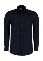 Kustom Kit Férfi hosszú ujjú Ing Kustom Kit Tailored Fit Poplin Shirt 2XL, Sötét Sötétkék (navy)