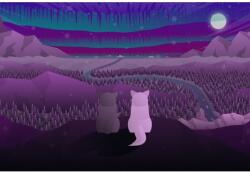  Pair Of Actic Foxes Poszter, 61x90cm, poster851, Többszínű (poster851-7777777777777786448)