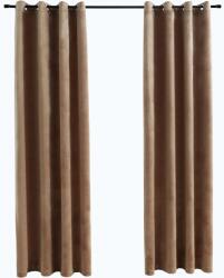 vidaXL 2 db bézs bársony sötétítőfüggöny gyűrűkkel 140 x 245 cm 134506 (134506VidaXL)