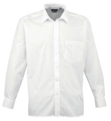 Premier Férfi ing Premier PR200 Men'S Long Sleeve poplin Shirt -3XL, White