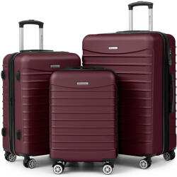 Quasar & Co Quasar & Co. Gurulós bőrönd szett, 3 darab, Model Line, ABS, S+M+L méret, Bordó