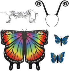 Kruzzel 26765 Pillangó jelmez szivárványos szárnyakkal, szett, 5 db