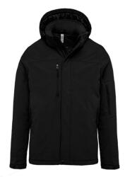 Kariban Férfi Softshell Kariban KA650 Men'S Hooded Softshell Lined parka -3XL, Black