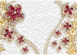 DEGRETS Fotótapéta DEGRETS 83490 Gyémántok, gyöngyök és arany 3D, 184x254cm (83490)