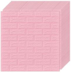 MACVI 200 db-os szett Öntapadós 3D tapéta, kívül puha habszivacs, modern dizájn bármilyen helyre alkalmas, vízálló, mérete 70x77, Macvi®, Pink Brick Modell (200xTapet-3)