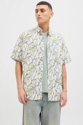 JACK & JONES Jack & Jones, Rövid ujjú mintás ing, Fehér, Szürke, M (12271089-CLOUD-DANCER-M)