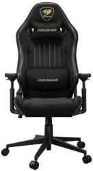 COUGAR Геймърски стол Cougar Gaming Explore Royal F, до 120kg, PVC кожа, плат от кадифе, заключване в позиция, 3D регулируеми подлакътници, черен (3MEPFROB.0001)