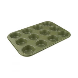 Zenker Forma pentru briose 12 Zenker 7456, 7 cm, Acoperire ILAG Maximizing Green, Pana la 180°C, Verde (Zenker 7456)