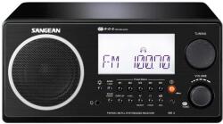 Sangean WR-2 B FM / AM digitális szintéreres fa dobozos asztali rádió (fekete) (WR-2B)