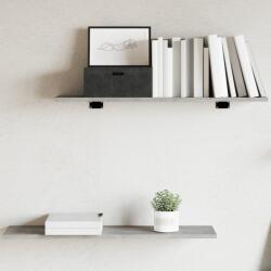 vidaXL Рафтове за етажерка, 4 бр, бетонно сиви, 80x20x1, 5 см (805306)