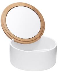 Optima Doboz kozmetikai tükörrel Optima Libra kupakkal fehér/bambusz LIB56 (RE0379B-CC)