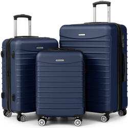 Quasar & Co Quasar & Co. Gurulós bőrönd szett, 3 darab, Model Line, ABS, S+M+L méret, Sötétkék