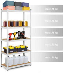 Humberg Fém ipari polcrendszer MDF lapokkal 180x90x40cm - 875kg teherbírás - pepita - 10 990 Ft