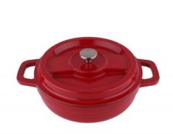 Zilan Oala din Fier Turnat, Prin Presiune, Inaltime 7 cm, Capacitate 2.1 l, Diametru 24 cm, Rosie (ZLN-ZLN0958)