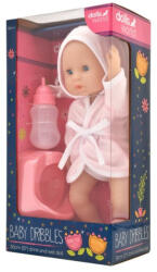 Dolls World Fürdethető játékbaba fürdőköpenyben, bilivel és cumisüveggel (30 cm) (10633)