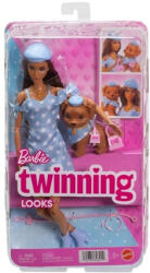 Mattel Kiskedvenc divatduó - Pöttyös kék ruhás divatbaba és kiskutya figura (JFP35_JFP38)