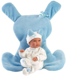 Llorens Bimba újszülött baba kék nyuszis hálózsákkal (35 cm) (L63597L)