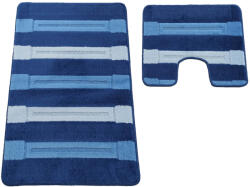 Dywanopol 2 Részes Fürdőszoba Szett Montana Said XL Dark Kék 60x100 cm és 50x60 cm Szőnyeg
