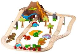 Bigjigs Toys Sine de tren din lemn dinozauri (DDBJT035) Trenulet