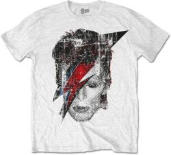 David Bowie Halftone Flash Face White L Ing (BOWTS17MW03)