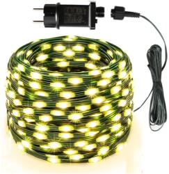 Sumker Kültéri Beltéri Távirányítós Nano Led Fényfüzér 50m 500 Led, 8 Programos, Hálózati Csatlakozóval Vízálló Melegfehér