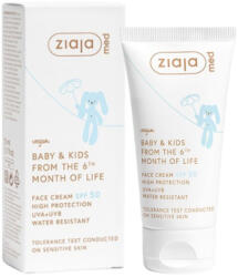 Ziaja MED Baba és gyermek fényvédő arckrém SPF50, 6 hó+ (50 ml)