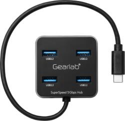 Gearlab eSTUFF GLB235402 hálózati csatlakozó USB 3.2 Gen 1 (3.1 Gen 1) Type-C 5000 Mbit/s Fekete (4 Port USB 3.2 Hub with USB-C) (4 Port USB 3.2 Hub with USB-C)