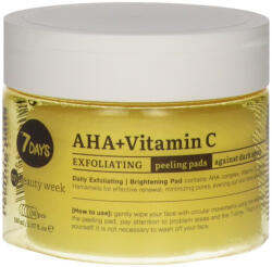 7DAYS hámlasztó vattakorongok AHA savval és C-vitaminnal - 57 g