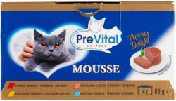 PreVital Mousse nedves macskaeledel, macskatáp felnőtt macskáknak pástétom konzerv (4x85 g) - 340 g