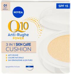 Nivea Q10 Anti-Rughe Power Cushion 3 az 1-ben színezett bőrápoló világos árnyalat - 15 g