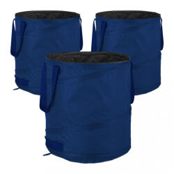 Relaxdays Pop-up kerti levélgyűjtő zsák 3 db-os szett 85 literes kék 10040132