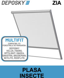 DEPOSKY AC Plasa insecte DEPOSKY ZIA pentru fereastra mansarda compatibila cu: Deposky, Velux, Dakea, Baudeman (DS-ZIA C2A)