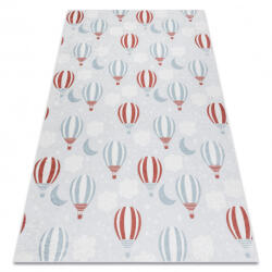 My carpet company My Carpet Company Bambino 1349 Mosható Léggömbök, Felhők Gyerekeknek Csúszásgátló Szürke 120x170 cm Szőnyeg