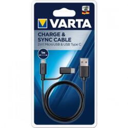 VARTA 2in1 USB-A -> USB micro/USB-C kábel 1m (57948101401 / 4008496979592) (4008496979592) (4008496979592)