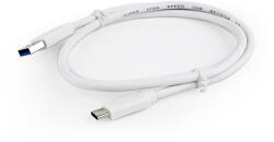 USB 3.1 Type-C(M) / USB 3.0 A(M) 1m Fehér kábel Gembird CCP-USB3-AMCM-1M-W
