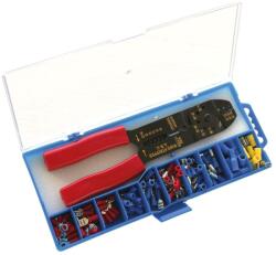 Commel Szigetelt csatlakozó szett + prés, 10x10db csatlakozó + 1db prés (365-751) (COMMEL-365-751)