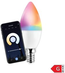 Commel WiFi-s okos LED izzó, E14 5W, 400lm, állítható színhőm. +RGB, 2, 4GHz (305-702) (COMMEL-305-702)