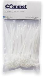Commel Kábelkötegelő, rögzíthető fejjel, 3, 6 x 100 mm fehér, 100db/cs (365-141) (COMMEL-365-141)