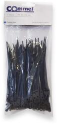Commel Kábelkötegelő, rögzíthető fejjel, 3, 6 x 145 mm fekete, 100db/cs (365-144) (COMMEL-365-144)
