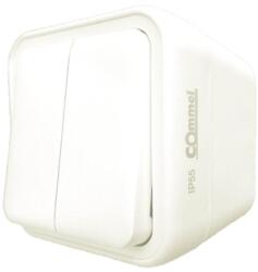 Commel Falon kívüli csillárkapcsoló, 10A, 250V, IP55, fehér (043-205) (COMMEL-043-205)
