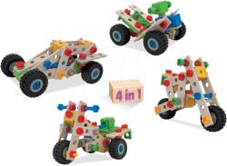 Eichhorn Fa építőjáték négykerekű Constructor Quad Eichhorn 4 modell (négykerekű, bringa, minibuggy, motorkerékpár) 110 darabos 4 évtől (EH39028)