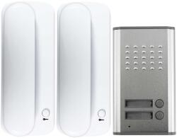 Commel Audio kaputelefon, 2 lakásos, beszéd+nyitó funkc. , IP44 kültéri egys. (502-203) (COMMEL-502-203)