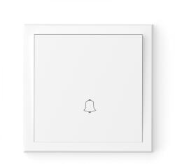 Commel Adria Egypólusú nyomó, csengőjeles 10A, kerettel, fehér (101N) (043-505) (COMMEL-043-505)