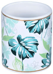 BISK Erga Samoa, álló kerámia fogkefe pohár, fehér-többszínű, ERG-08201 (ERG-08201)