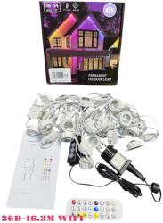 alloet Kültéri dekoratív RGB fényfüzér, Távirányítós és APP vezérléssel 36LED lámpa - 16m