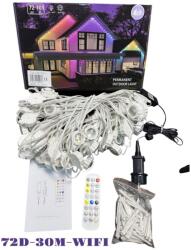 alloet Kültéri dekoratív RGB fényfüzér, Távirányítós és APP vezérléssel 72LED lámpa - 30m